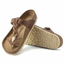 Birkenstock Nu Pieds Et Sandales Gizeh Braided Fl 1021336 Marron -Birkenstock Boutique élégante E189701 4