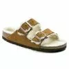 Birkenstock Mules Arizona En Fourrure D’agneau 1001128 Marron -Birkenstock Boutique élégante E218601 1