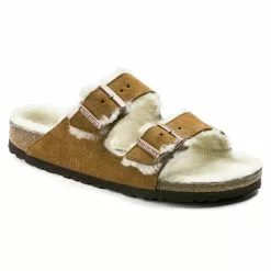Birkenstock Mules Arizona En Fourrure D’agneau 1001128 Marron