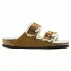 Birkenstock Mules Arizona En Fourrure D’agneau 1001128 Marron -Birkenstock Boutique élégante E218601 3